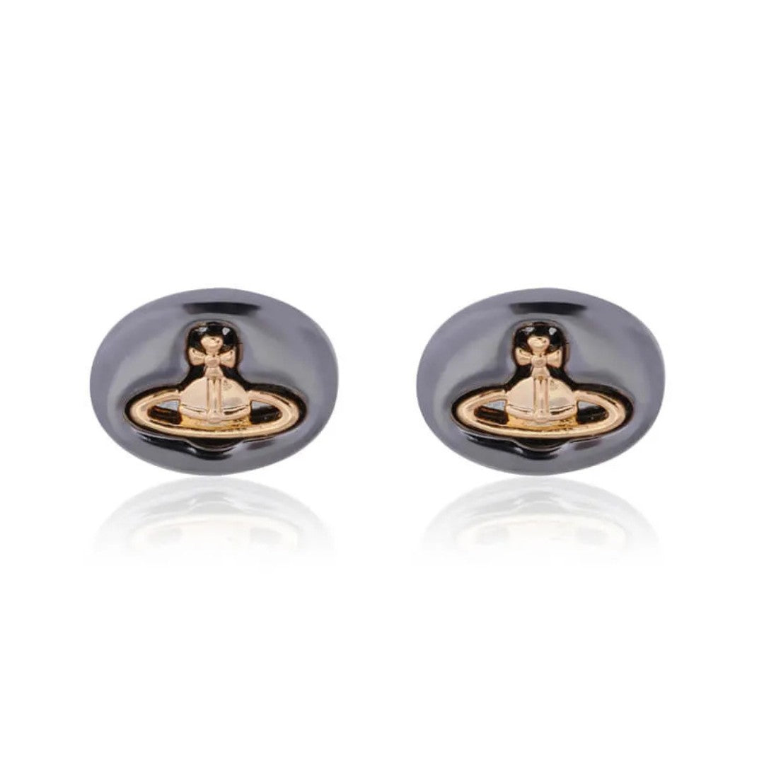 Button Saturn Earrings