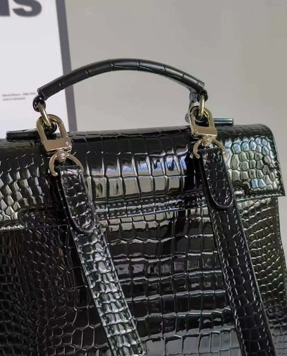 Croc-Textured Leather Mini Backpack