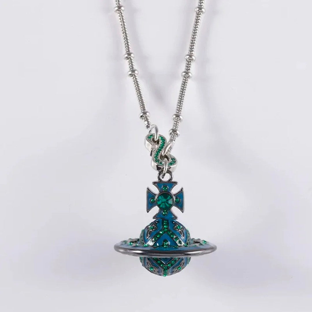 Enamel ORB Pendant Necklace