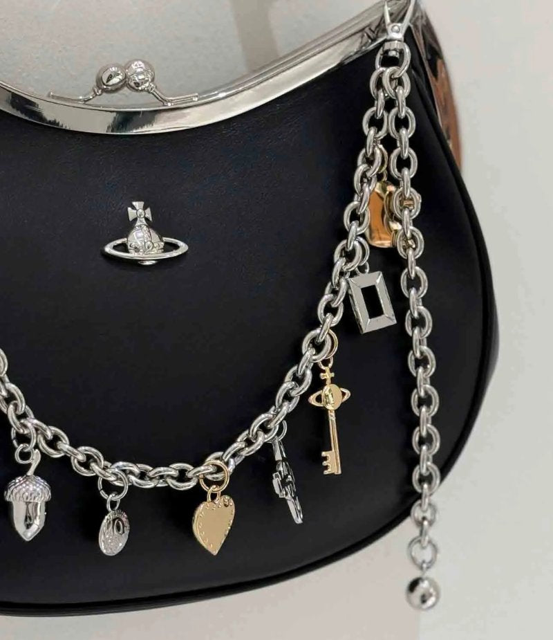 Charm Frame Purse With Chain