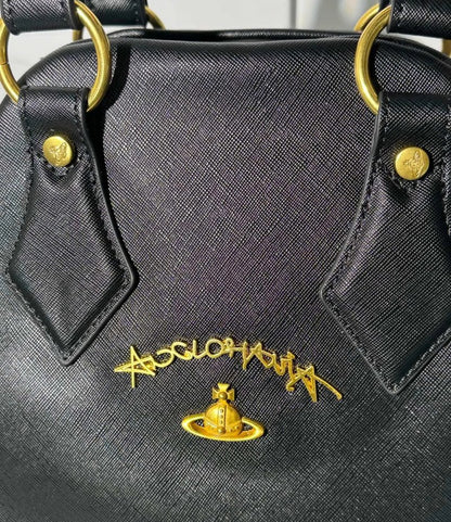 Vintage Orb Handbag with Script Accent