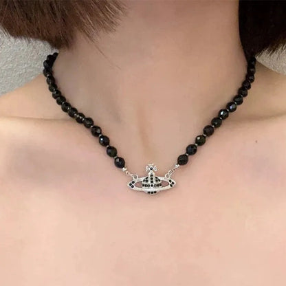 Black Crystal Necklace