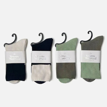 Two-Tone Ribbed Orb Socks