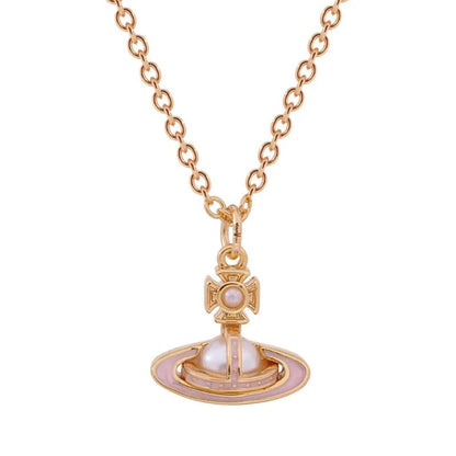 SIMONETTA Half-Domed Pearl Orb Necklace with Raised Lacquer Finish