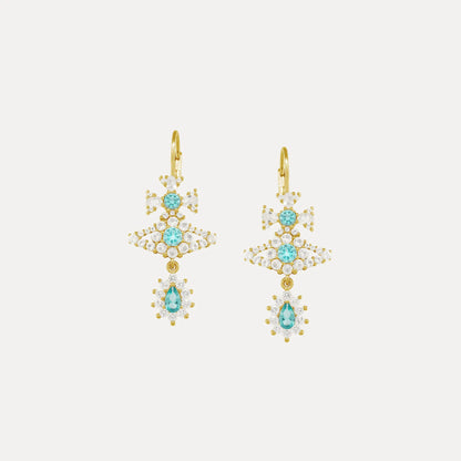 Crystal Drop Orb Earrings