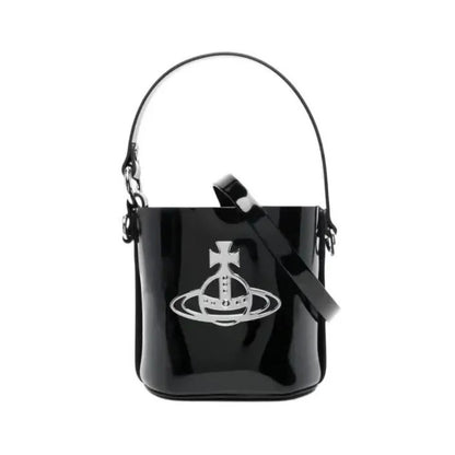 Croc-Effect Drawstring Bucket Bag