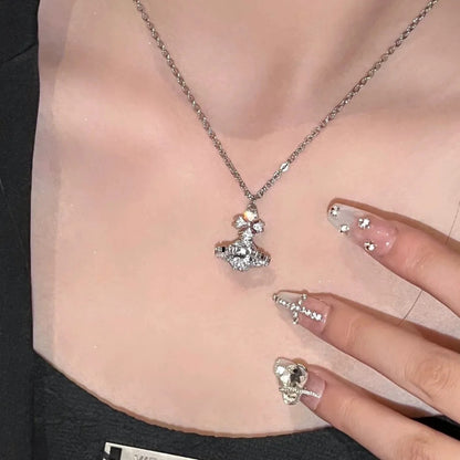 IRINA Cubic Alien Stone Saturn Necklace