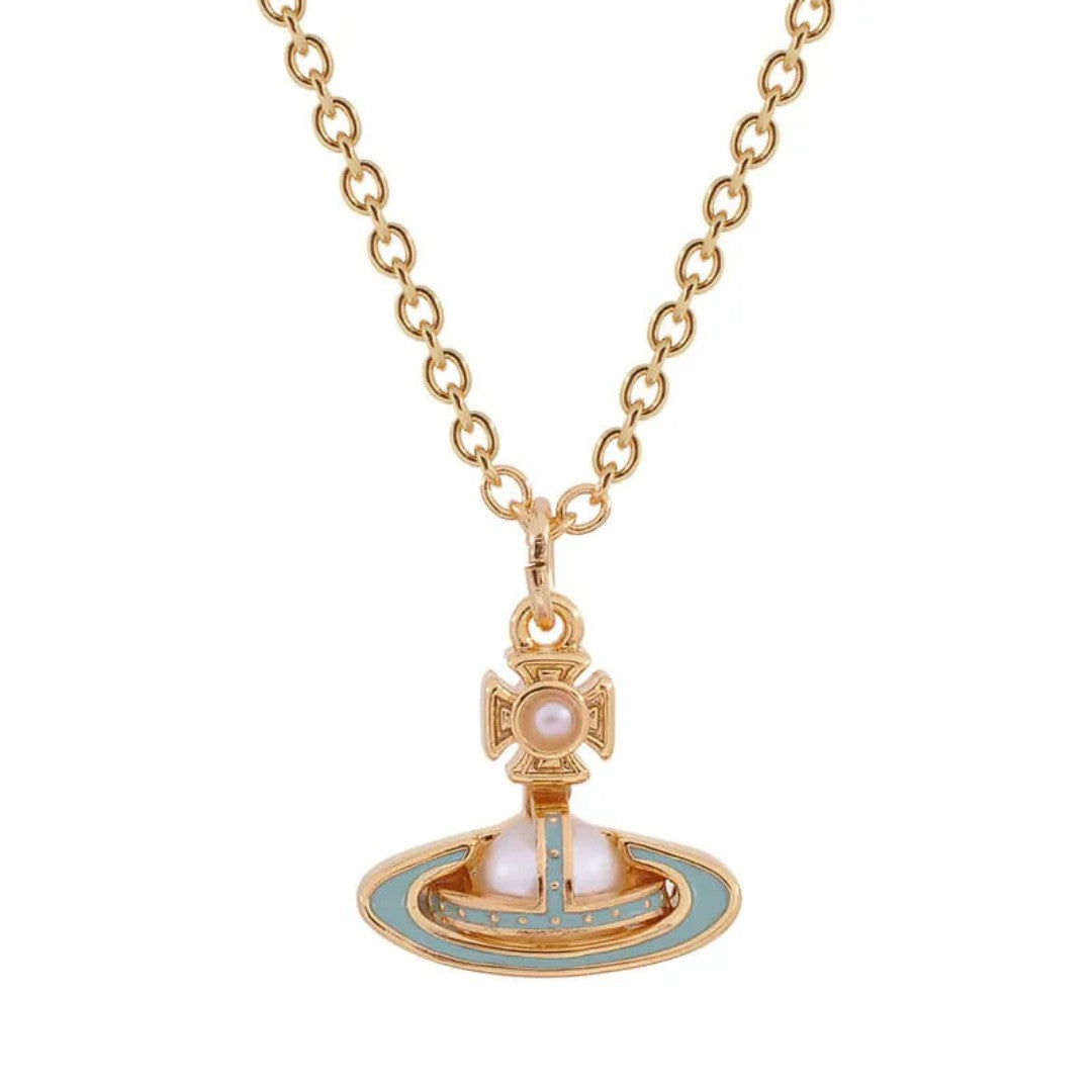 SIMONETTA Half-Domed Pearl Orb Necklace with Raised Lacquer Finish