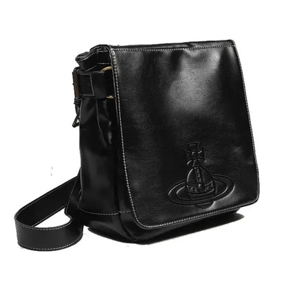 Embossed Leather Flap Shoulder Bag