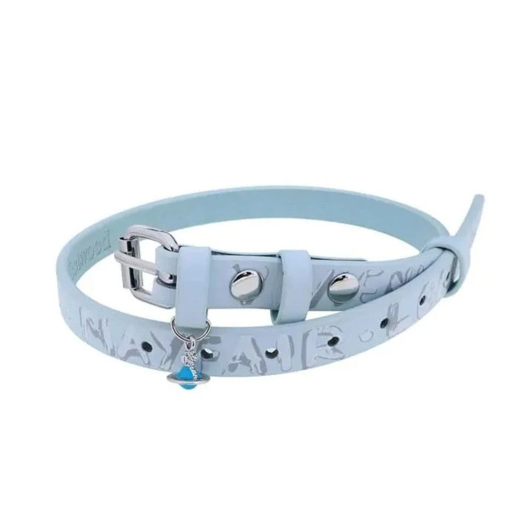 Graffiti-Print Leather Saturn Choker