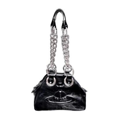 Mini Chain Handbag with Emblem