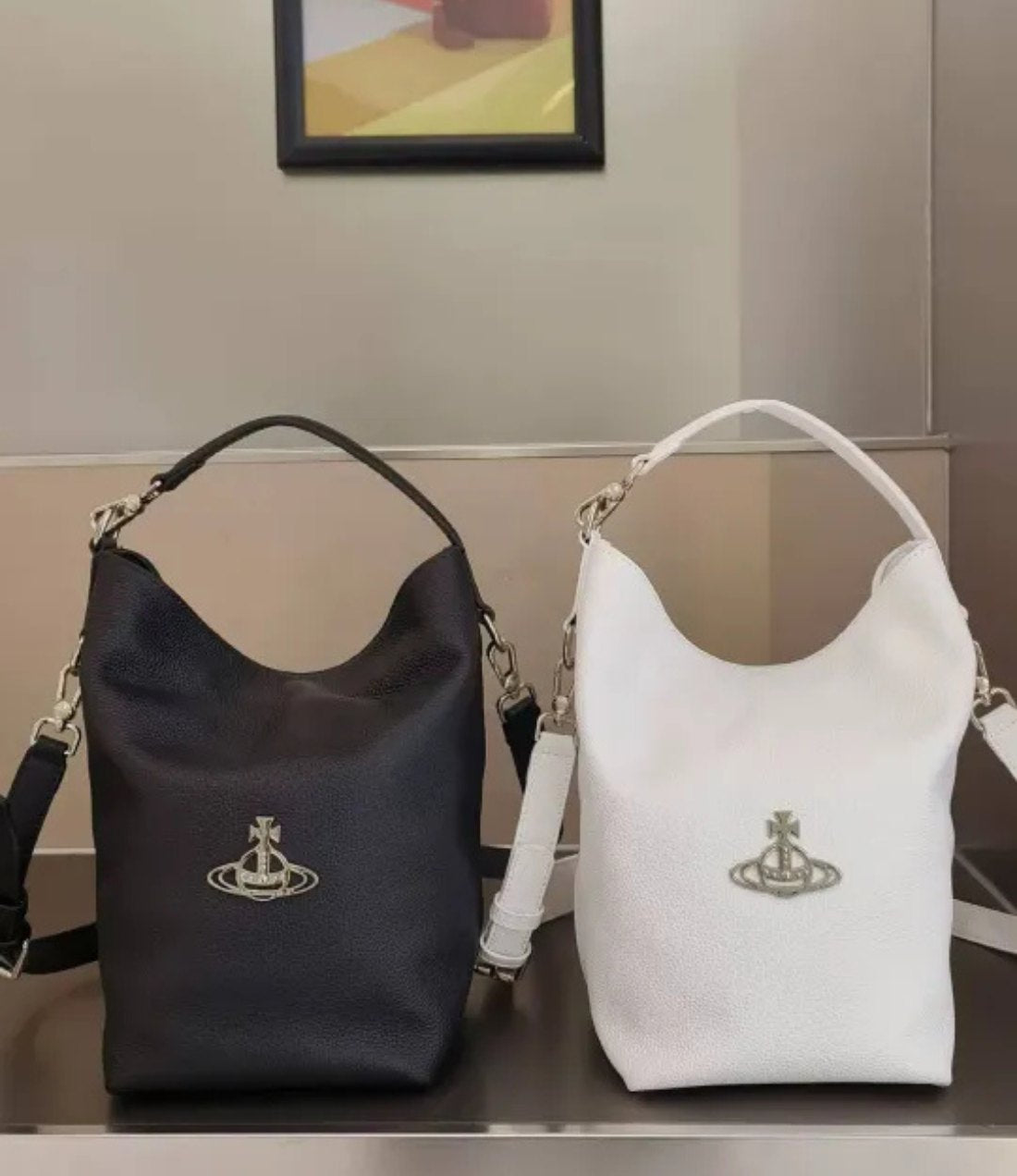 Minimalist Leather Shoulder Bucket Bag