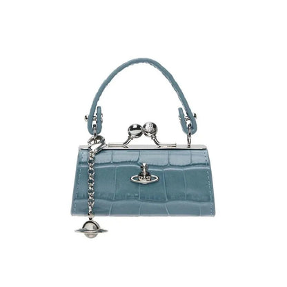 Mini Frame Croc-Textured Bag