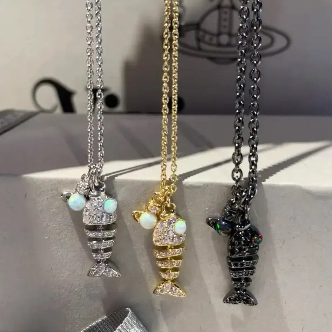 Lyall Fishbone Diamond Pendant Necklace