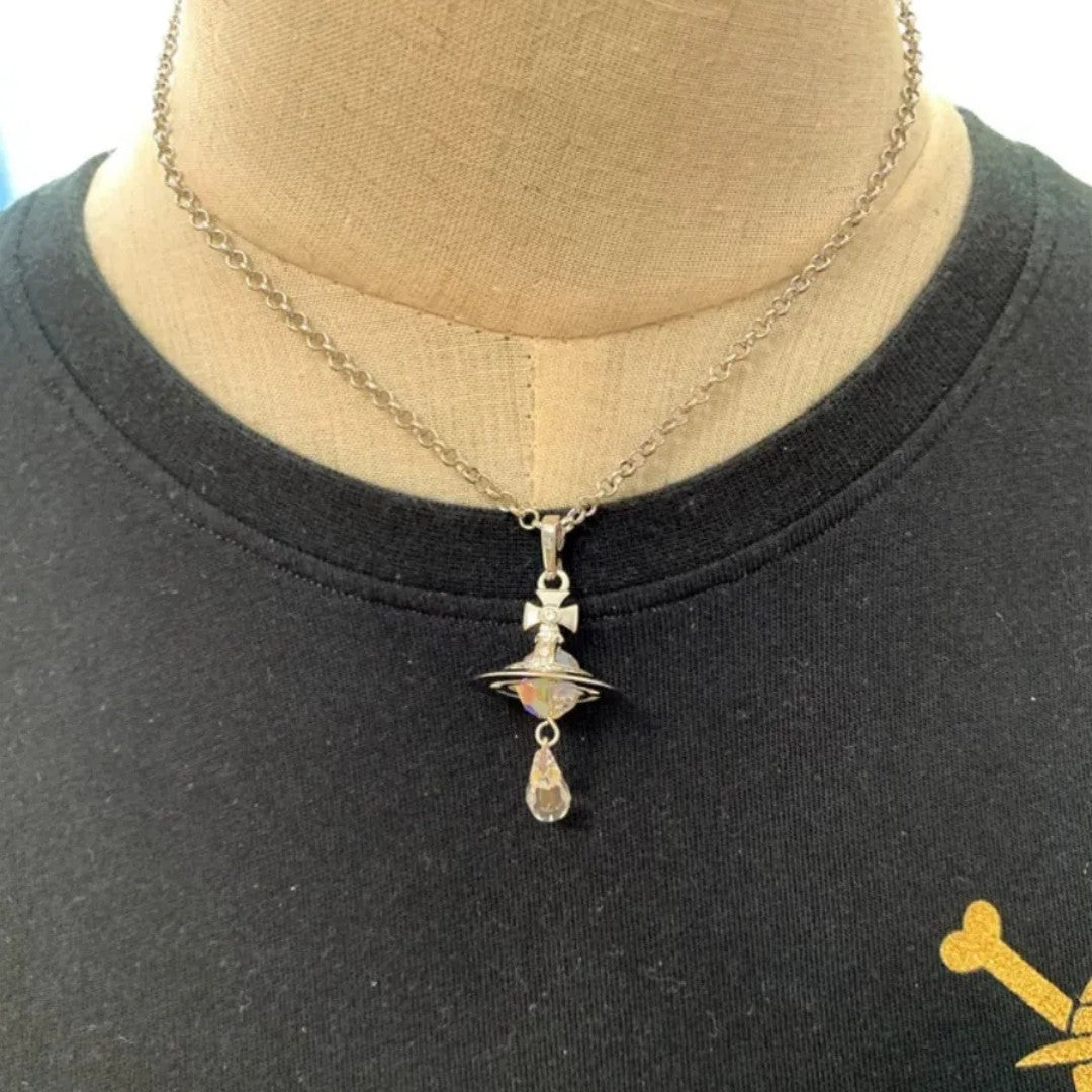 Crystal Saturn Necklace