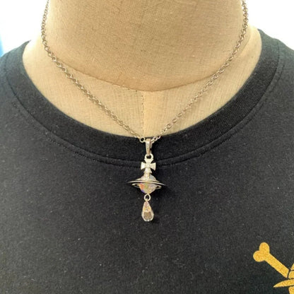 Crystal Saturn Necklace