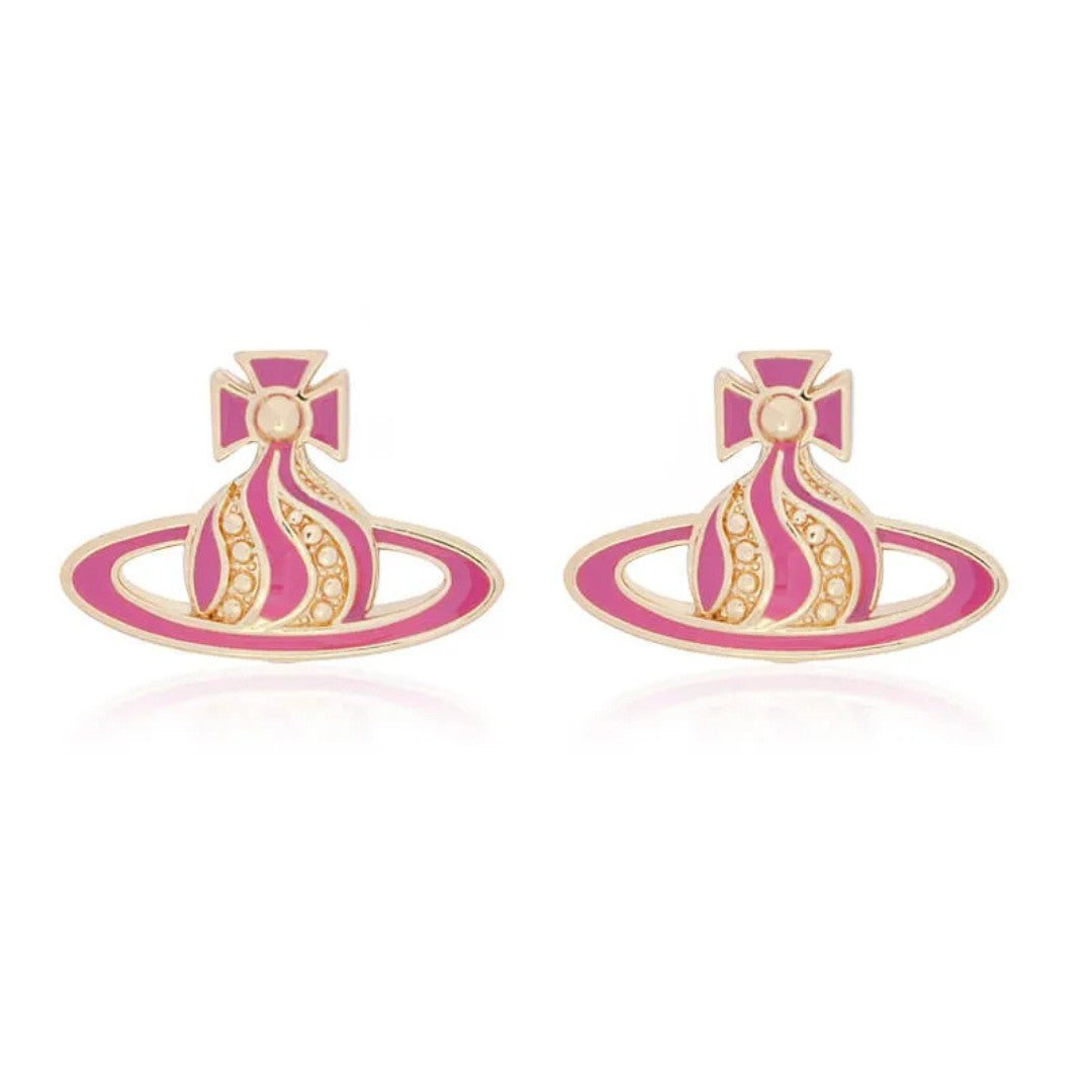 Chocolate Cream Saturn Earrings