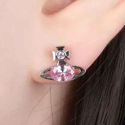 Oval Orb Stud Earrings