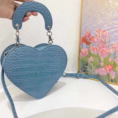 Blue Josephine heart crossbody handbag (with dust bag)