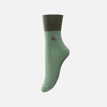 Two-Tone Ribbed Orb Socks