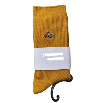 Embroidered Orb Ribbed Socks