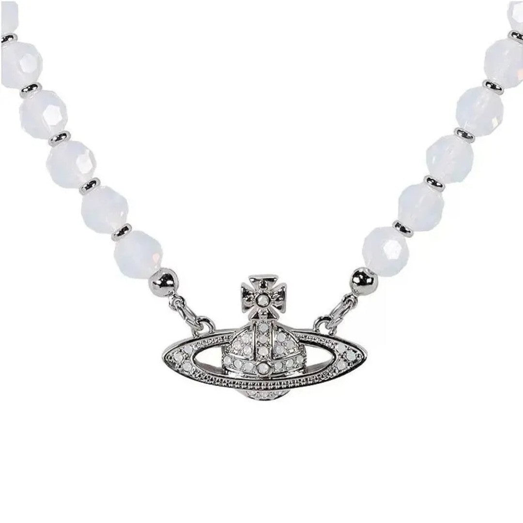 Saturn Pearl Orbit Choker Necklace