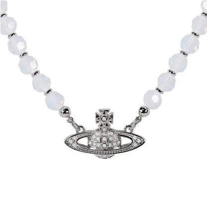 Saturn Pearl Orbit Choker Necklace