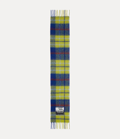 Checkered Wool Fringe Scarf