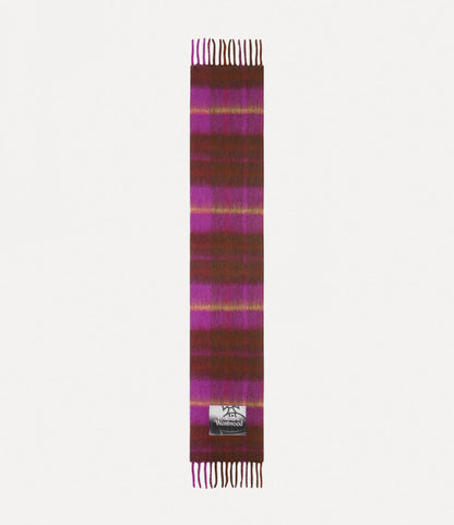Checkered Wool Fringe Scarf