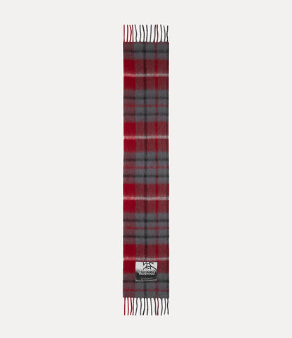 Checkered Wool Fringe Scarf