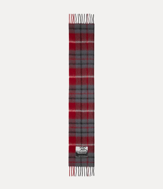 Checkered Wool Fringe Scarf