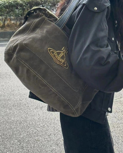 Vintage Canvas Large Tote Bag