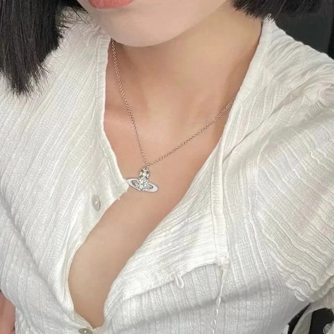 Celestial Star Saturn Pendant Necklace