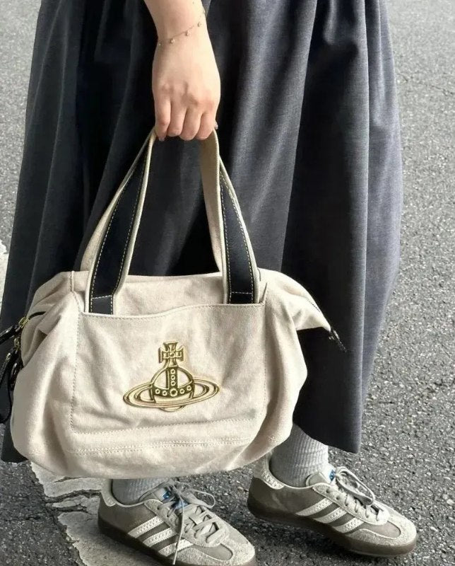 Vintage Canvas Large Tote Bag