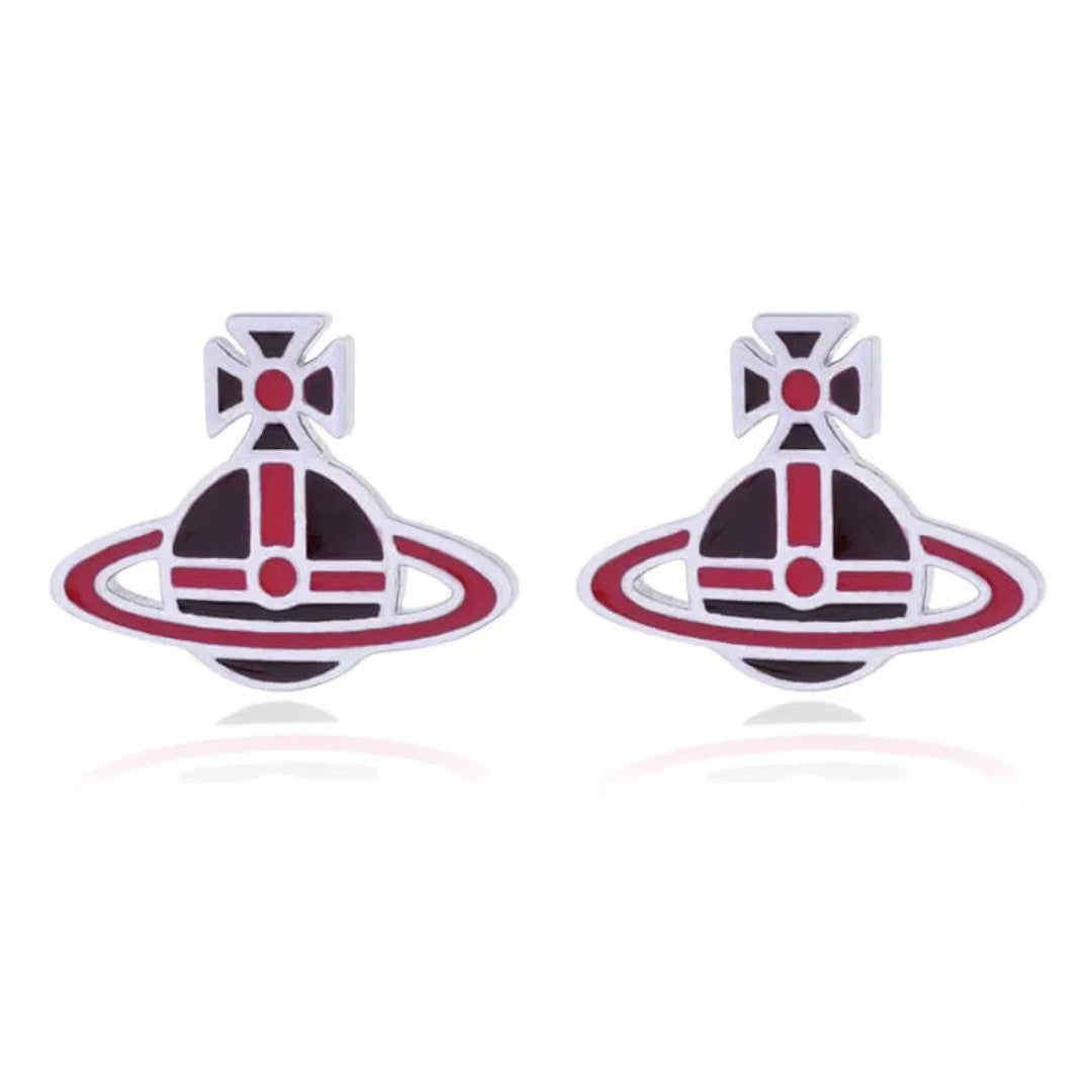 Flat Lacquered Saturn Earrings