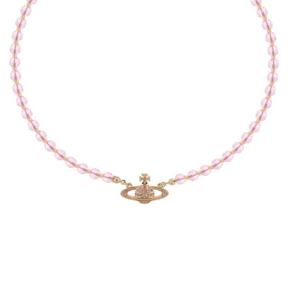 Saturn Pearl Orbit Choker Necklace