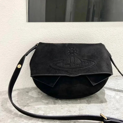 Minimal Saturn Embossed Shoulder Bag