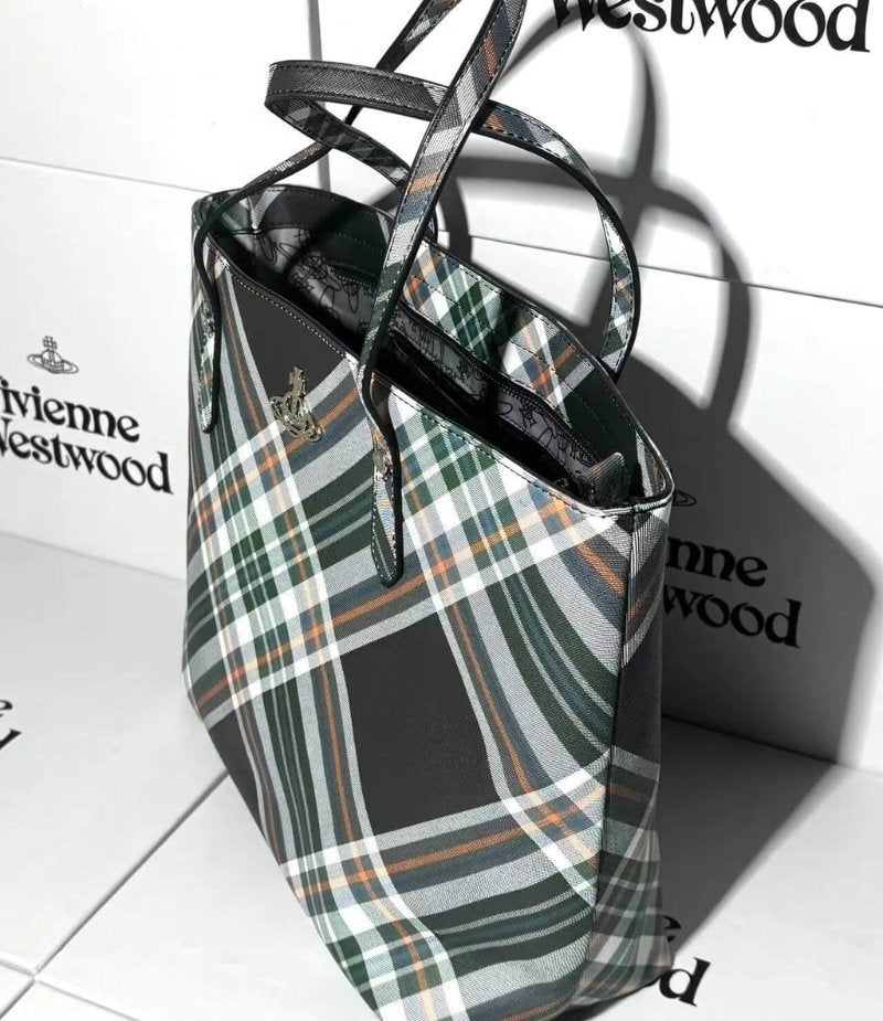 Classic Plaid Saturn Tote