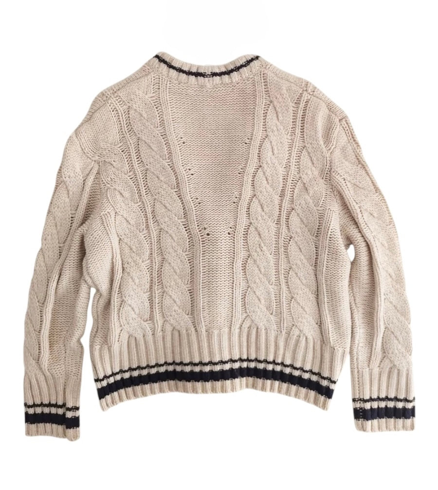 Knitted Sweater Saturn Embroidery V-Neck Cardigan