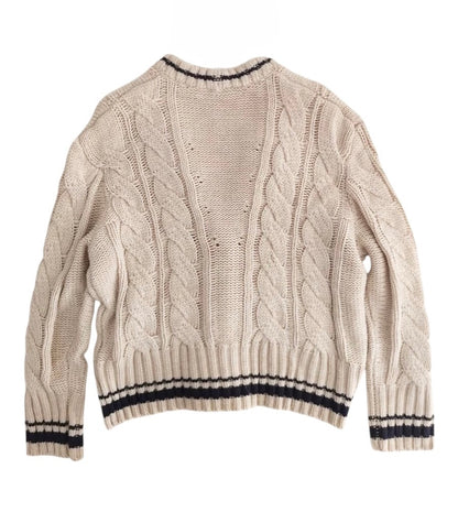 Knitted Sweater Saturn Embroidery V-Neck Cardigan