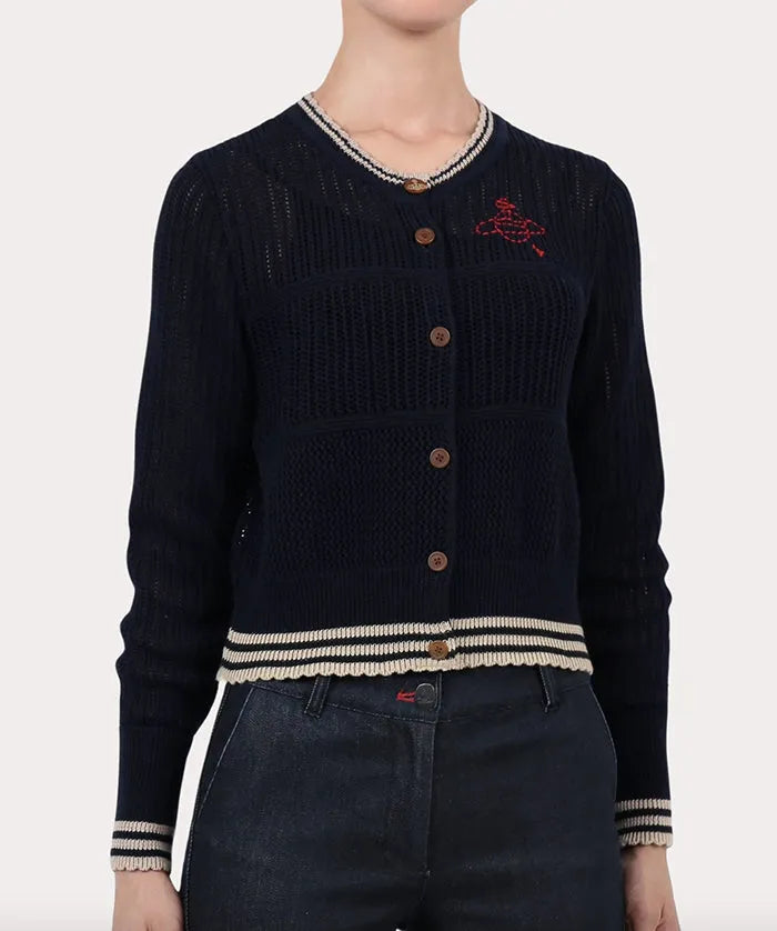 Contrast Trim Knit Cardigan