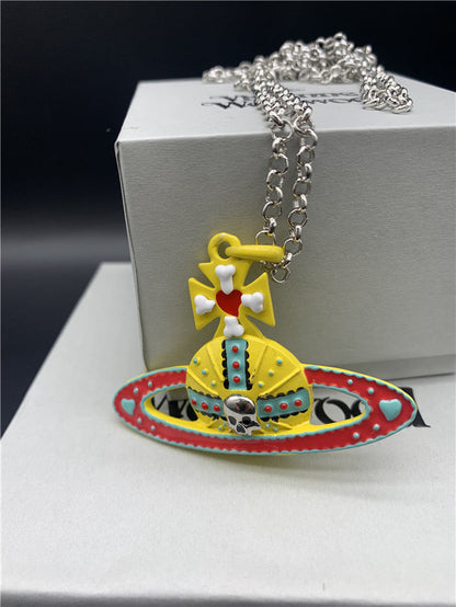 Yellow Skull Necklace (with box)