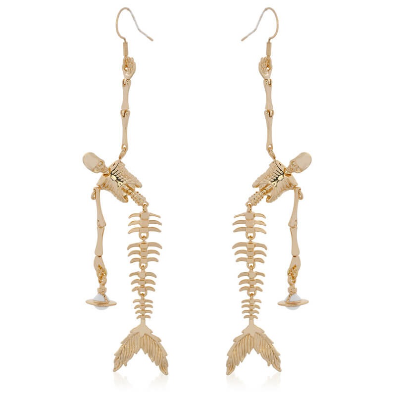 Mermaid Bone Earrings (with box)