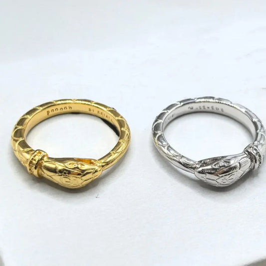 Twin Serpent Band Ring (Gold & Silver)