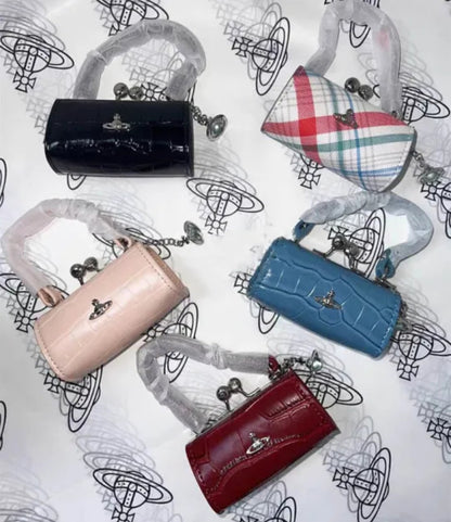 Mini Frame Croc-Textured Bag