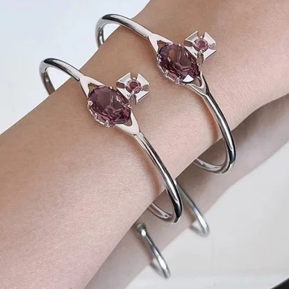 Gem Orb Open Cuff Bracelet