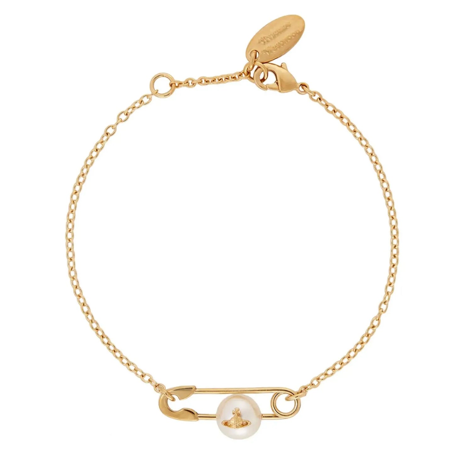 Minimal Safety Pin Pearl Bracelet