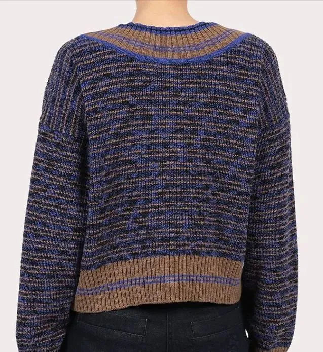 Contrast Stitch Knit Cardigan