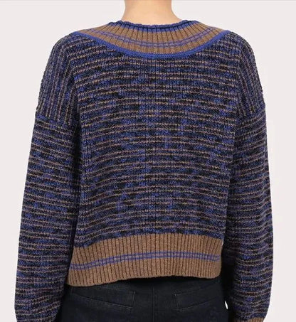 Contrast Stitch Knit Cardigan