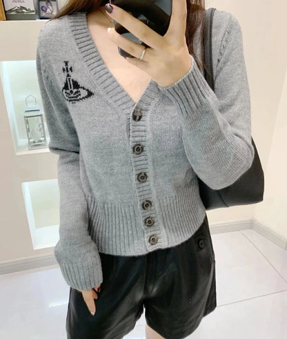 Classic Knit Emblem Cardigan
